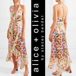 alice + olivia Evelia Ruffle Maxi Dress